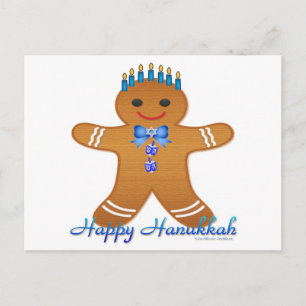 Postal Festiva Judaica Hanukkah Gingerbread Man Menorah