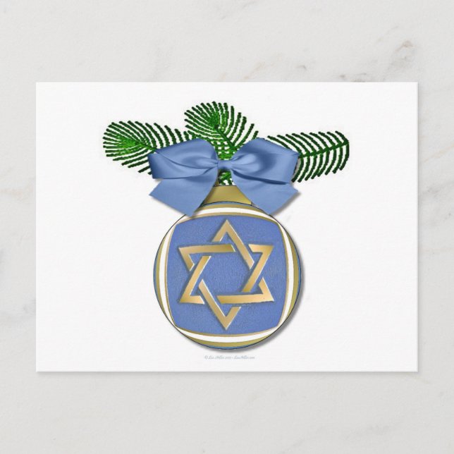 Postal Festiva Judaica Hanukkah Star Of David Ornament Print (Anverso)