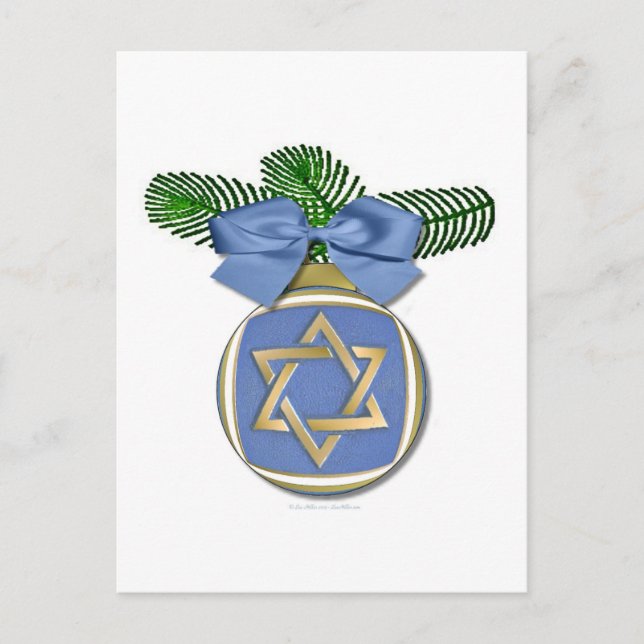 Postal Festiva Judaica Hanukkah Star Of David Ornament Print (Anverso)