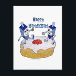 Postal Festiva Judaica Happy Hanukkah Dancing Dreidels Doughnut<br><div class="desc">Está viendo la colección Lee Hiller Designs of Home and Office Decor, Apparel, Gifts and Collectibles. Los diseños incluyen la fotografía Lee Hiller y la colección de arte digital de medios mixtos. Puedes ver su fotografía de la naturaleza en http://HikeOurPlanet.com/ y seguir su blog de senderismo dentro del Parque Nacional...</div>