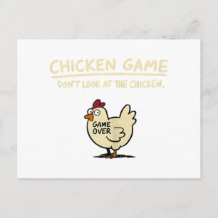 Postal Festiva Juego de Pollo No Mires Al Pollo Pollo Divertido