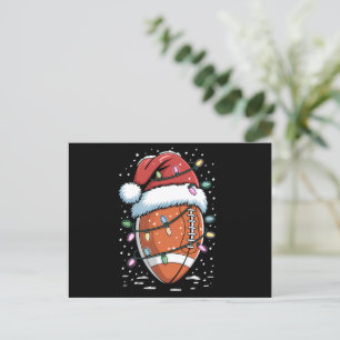 Postal Festiva Jugador de fútbol americano navideño de Santa