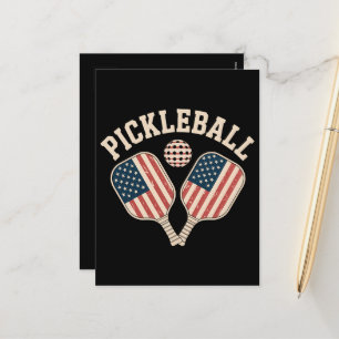Postal Festiva Jugador de Pickleball de la bandera de EE. UU.