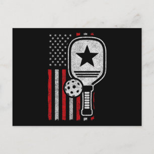 Postal Festiva Jugador de Pickleball - Pickleball Bandera America