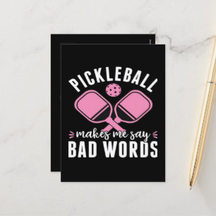 Postal Festiva Jugador de Pickleball Pickleball Me Hace Decir Mal
