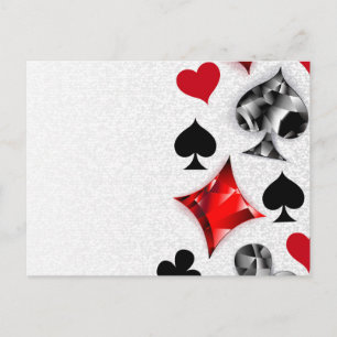 Postal Festiva Jugador de póquer jugador jugando palos de cartas