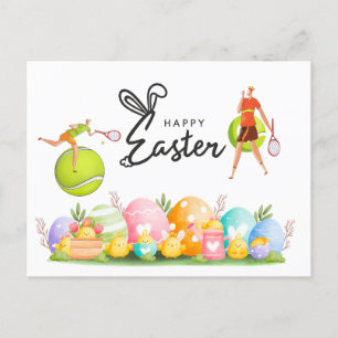 Postal Festiva Jugador de tenis en temporada alta