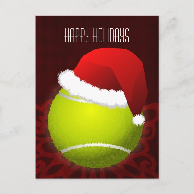 Postal Festiva jugador de tenis Saludo de feriado (Anverso)