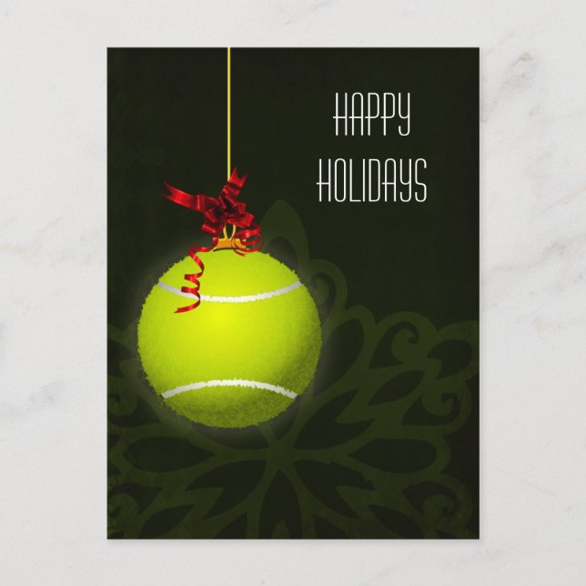 Postal Festiva jugador de tenis Saludo de feriado (Anverso)