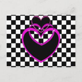 Postal Festiva Jugador Popart Heart Purple Hearts Valentines