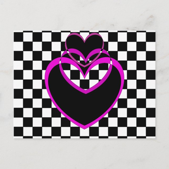 Postal Festiva Jugador Popart Heart Purple Hearts Valentines (Anverso)