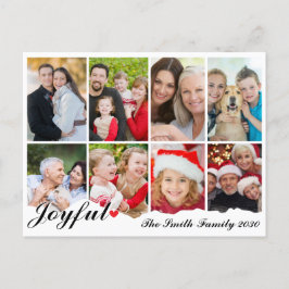 Postal Festiva Jugoso Ocho Navidades elegantes de fotos en blanco