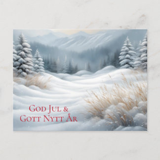 Postal Festiva Julkort - Vackert vinterlandskap med snö