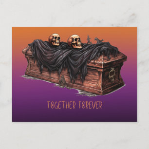 Postal Festiva Juntos Forever Casket Skulls Purple Halloween