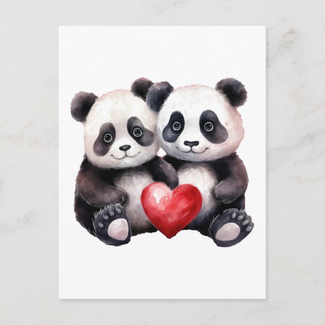 Postal Festiva Juntos Froever Panda par (Anverso)