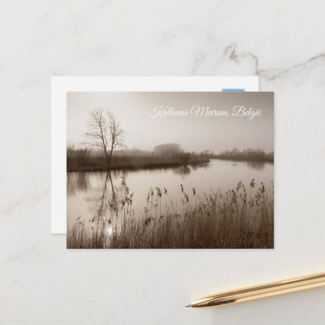Postal Festiva Kalkense meersen, Tranquil Landscape, Belgium (Anverso/Reverso In Situ)