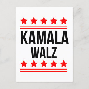 Postal Festiva Kamala Harris Y Tim Walz 2024