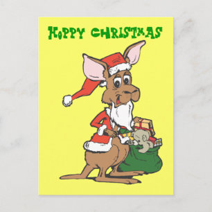 Postal Festiva Kangaroo Santa, Navidades amapostados
