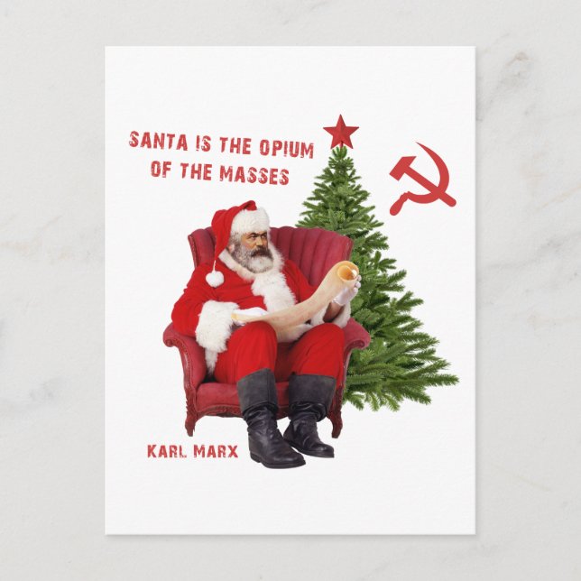 Postal Festiva Karl Marx Santa (Anverso)