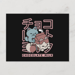 Postal Festiva Kawaii Cat with Chocolate Milk – Japanese Pop Art