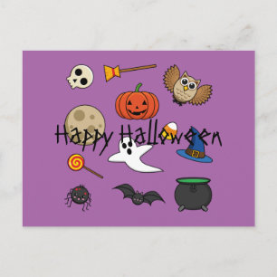 Postal Festiva Kawaii Halloween Pack   Añadir el texto