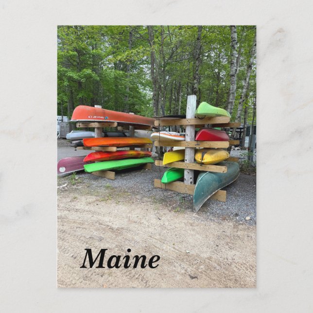 Postal Festiva Kayaks coloridos (Anverso)
