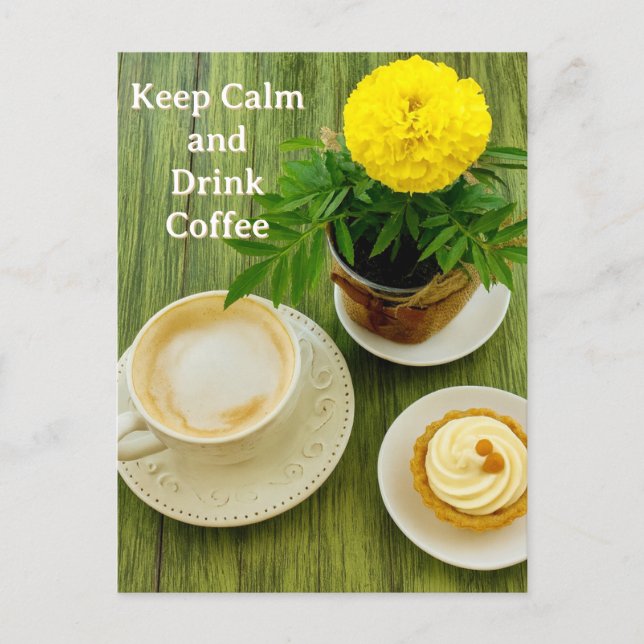 Postal Festiva Keep Calm and Drink Coffee Postcard (Anverso)