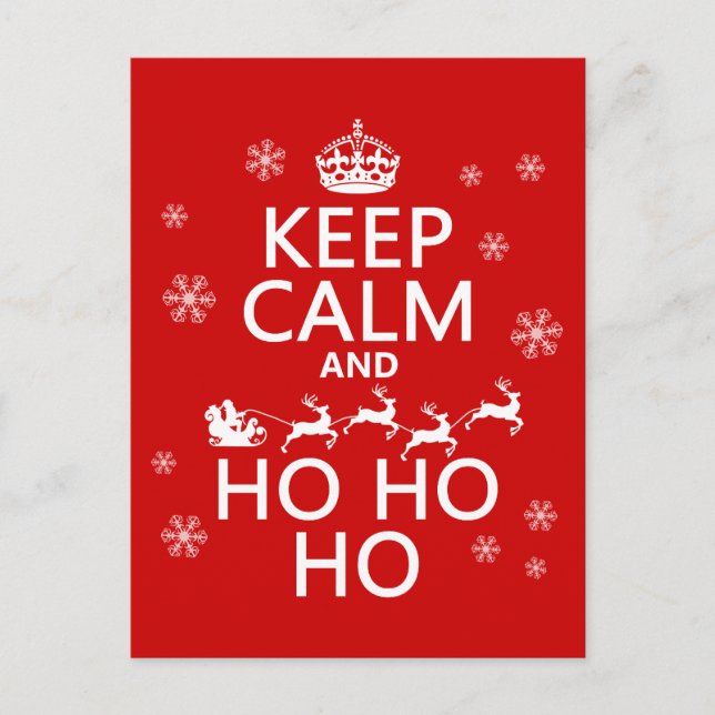 Postal Festiva Keep Calm and Ho Ho Ho (Anverso)
