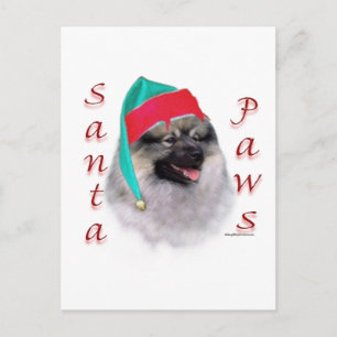 Postal Festiva Keeshond Santa Paws