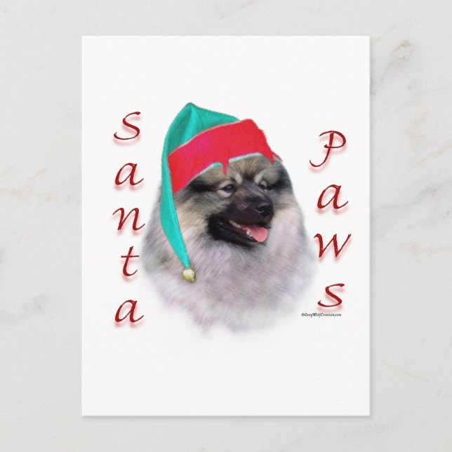 Postal Festiva Keeshond Santa Paws (Anverso)
