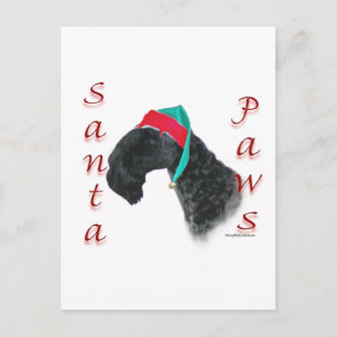 Postal Festiva Kerry Blue Terrier Santa Paws