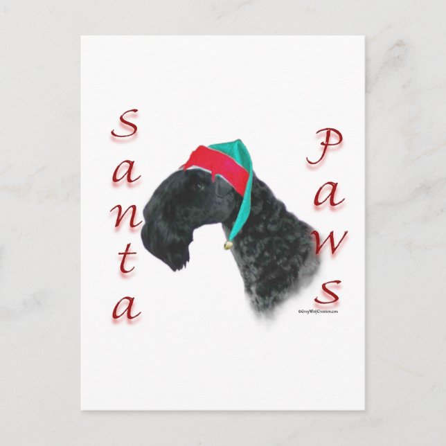 Postal Festiva Kerry Blue Terrier Santa Paws (Anverso)