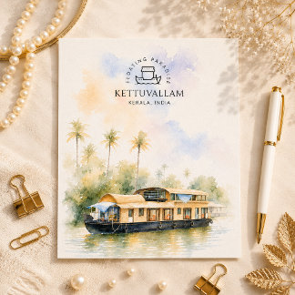 Postal Festiva Kettuvallam - Kerala India | Acuarela abstracta
