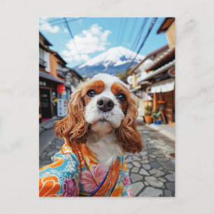 Postal Festiva King Charles Cocker Spaniel se toma selfies en tod