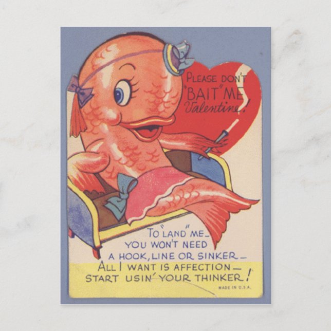 Postal Festiva kitsch vintage valentine (Anverso)