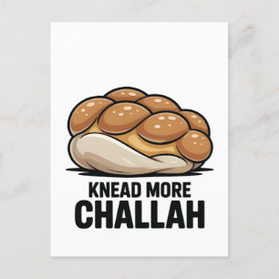Postal Festiva Knead More Challah Judío Baking