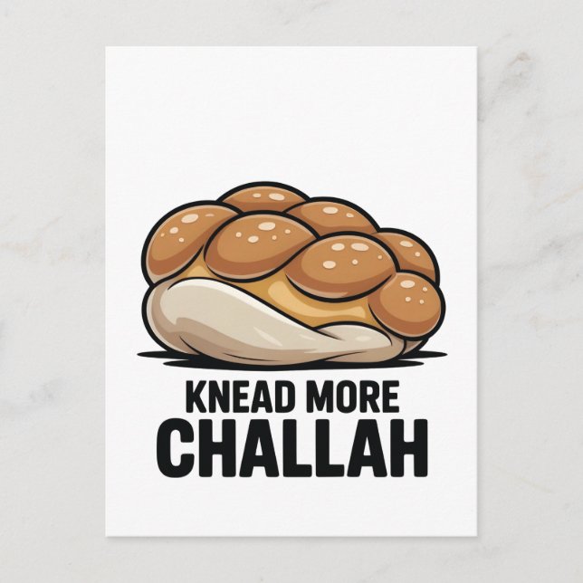 Postal Festiva Knead More Challah Judío Baking (Anverso)