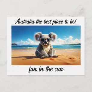 Postal Festiva Koala playa de arena Australia el mejor lugar para