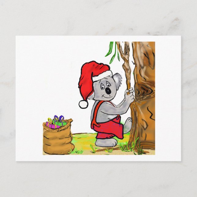 Postal Festiva Koala Santa (Anverso)