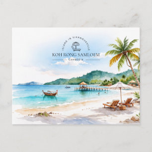 Postal Festiva Koh Rong Samloem Camboya   Paisajes en Acuarela