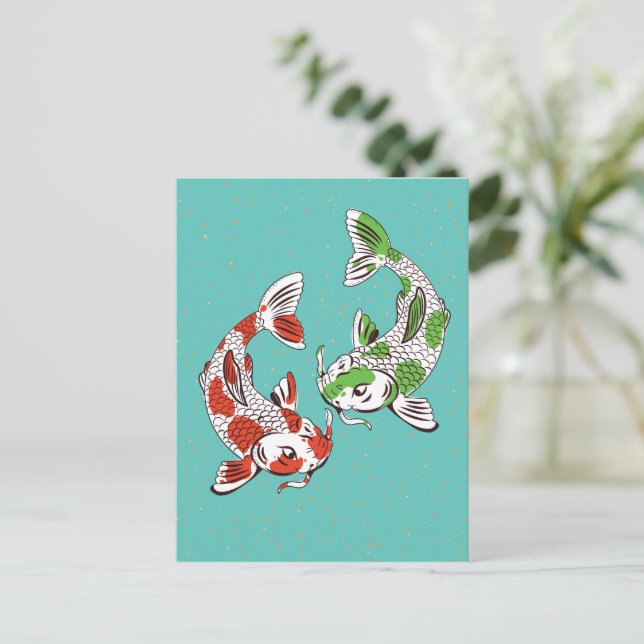 Postal Festiva Koi Carp (Anverso de pie)