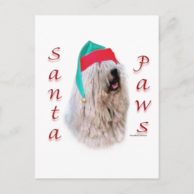 Postal Festiva Komondor Santa Paws (Anverso)
