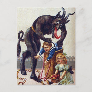 Postal Festiva Krampus vintage espeluznante