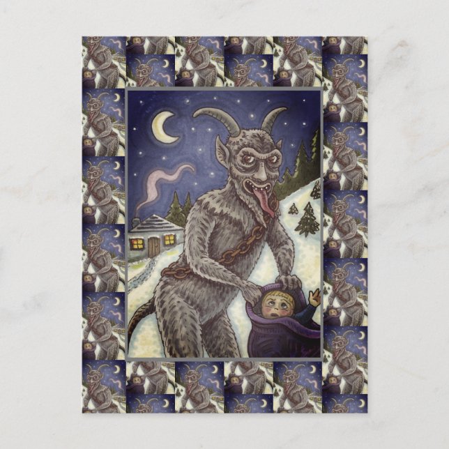 POSTAL FESTIVA KRAMPUS Y NIÑOS PEQUEÑOS, HISTORIA DE NAVIDADES AS (Anverso)