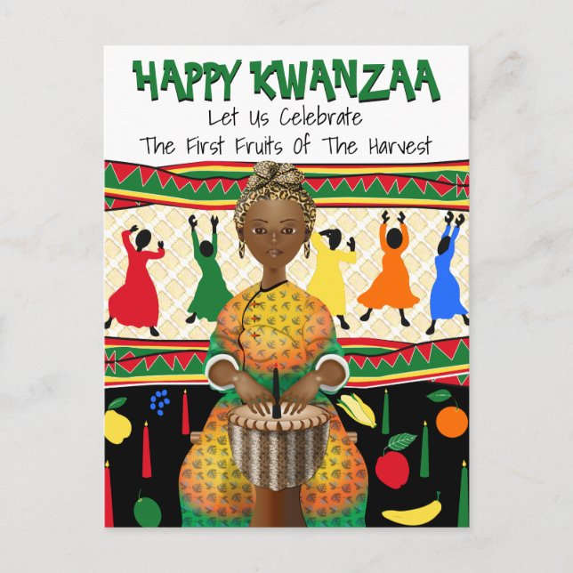 Postal Festiva Kwanzaa Afroamericano (Anverso)