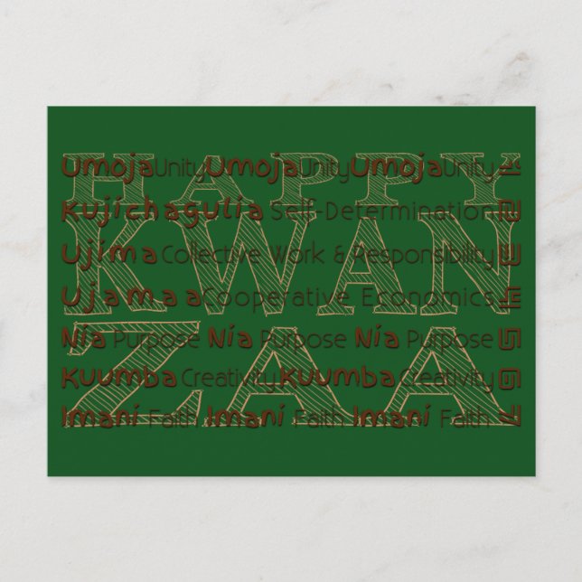 Postal Festiva Kwanzaa feliz moderna (Anverso)