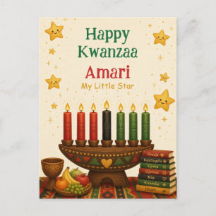 Postal Festiva Kwanzaa Feliz Personalizado Mi Pequeña Estrella Ni