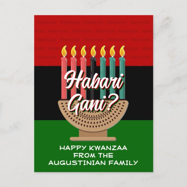 Postal Festiva Kwanzaa HABARI GANI (Anverso)