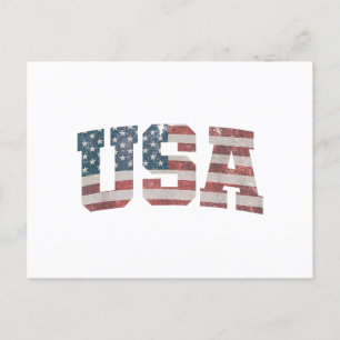Postal Festiva La bandera de los Estados Unidos Patriótica 4 de j