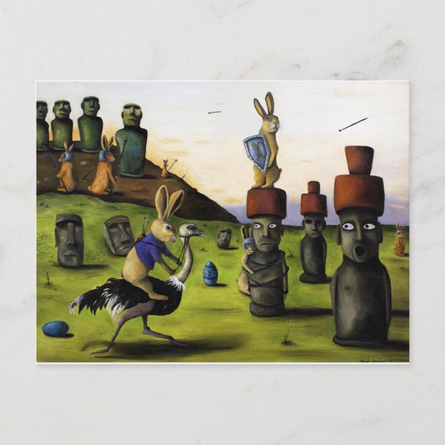 Postal Festiva La batalla por la isla de Pascua (Anverso)